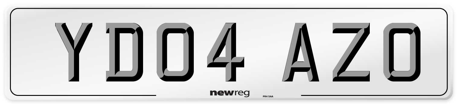 YD04 AZO Number Plate from New Reg